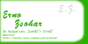 erno zsohar business card